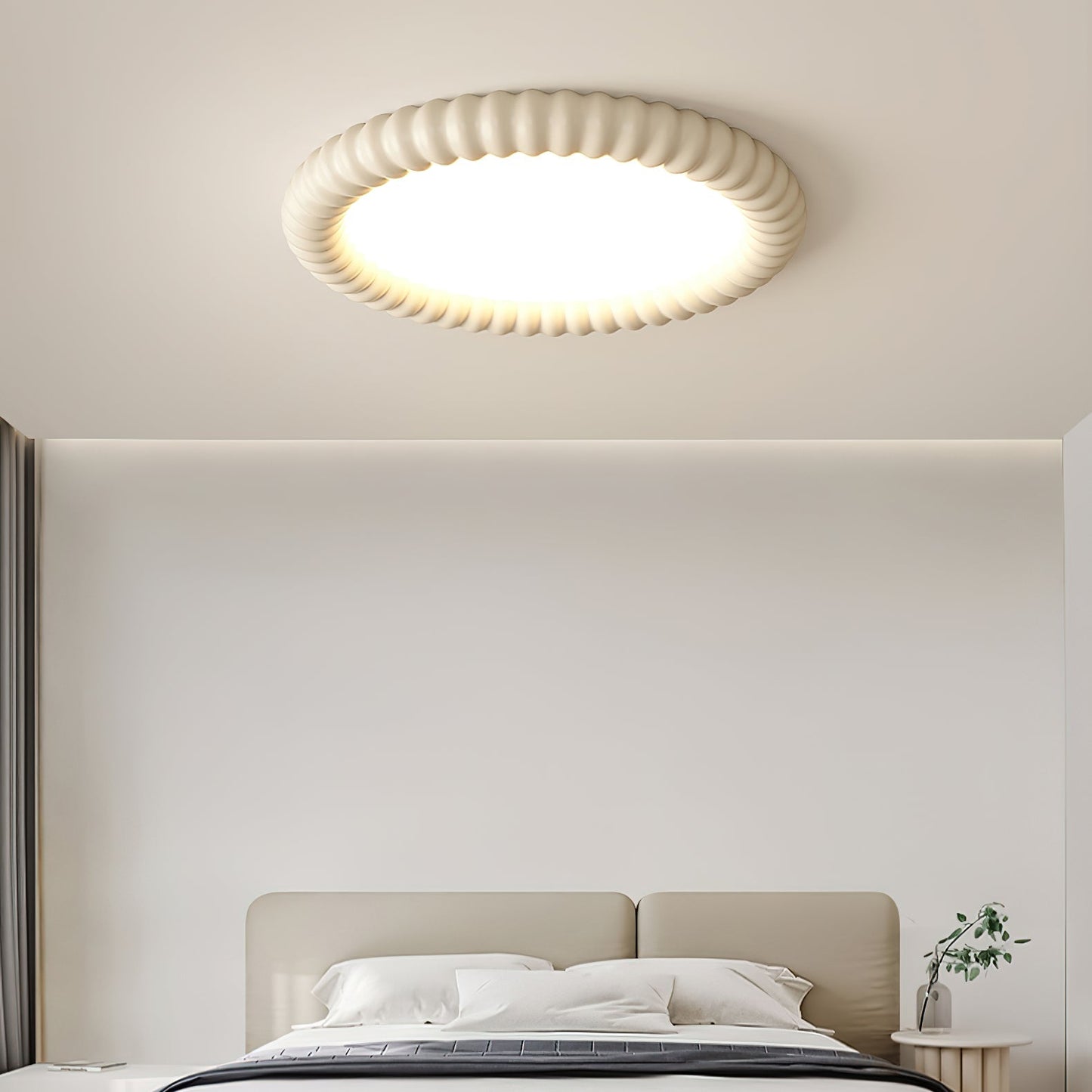 Moderne LED-Deckenleuchte mit Strukturrahmen – Flache Wohnzimmerlampe für Schlafzimmer, Flur & Büro