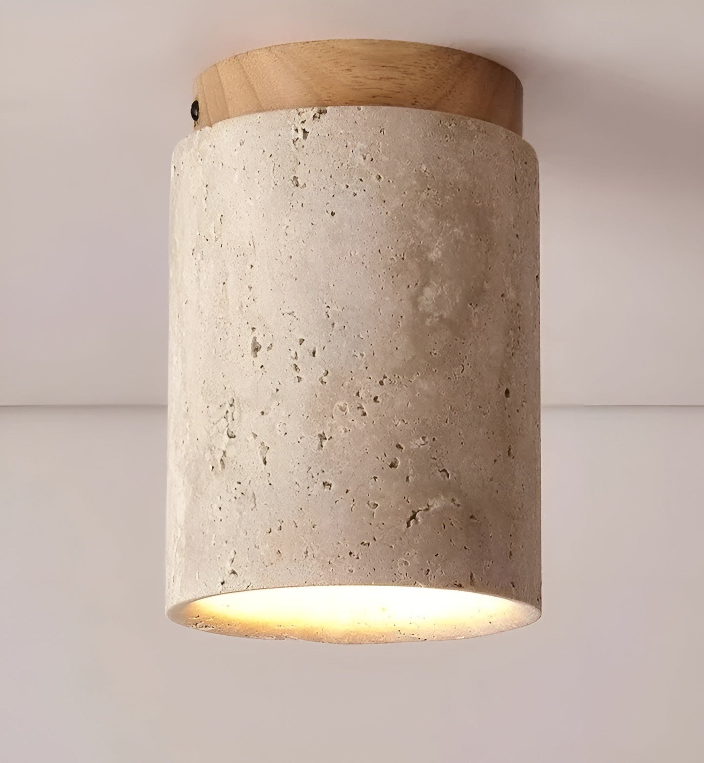 ZenElegance Wabi Sabi Luxus Deckenbeleuchtung - Natürlicher Travertin LED
