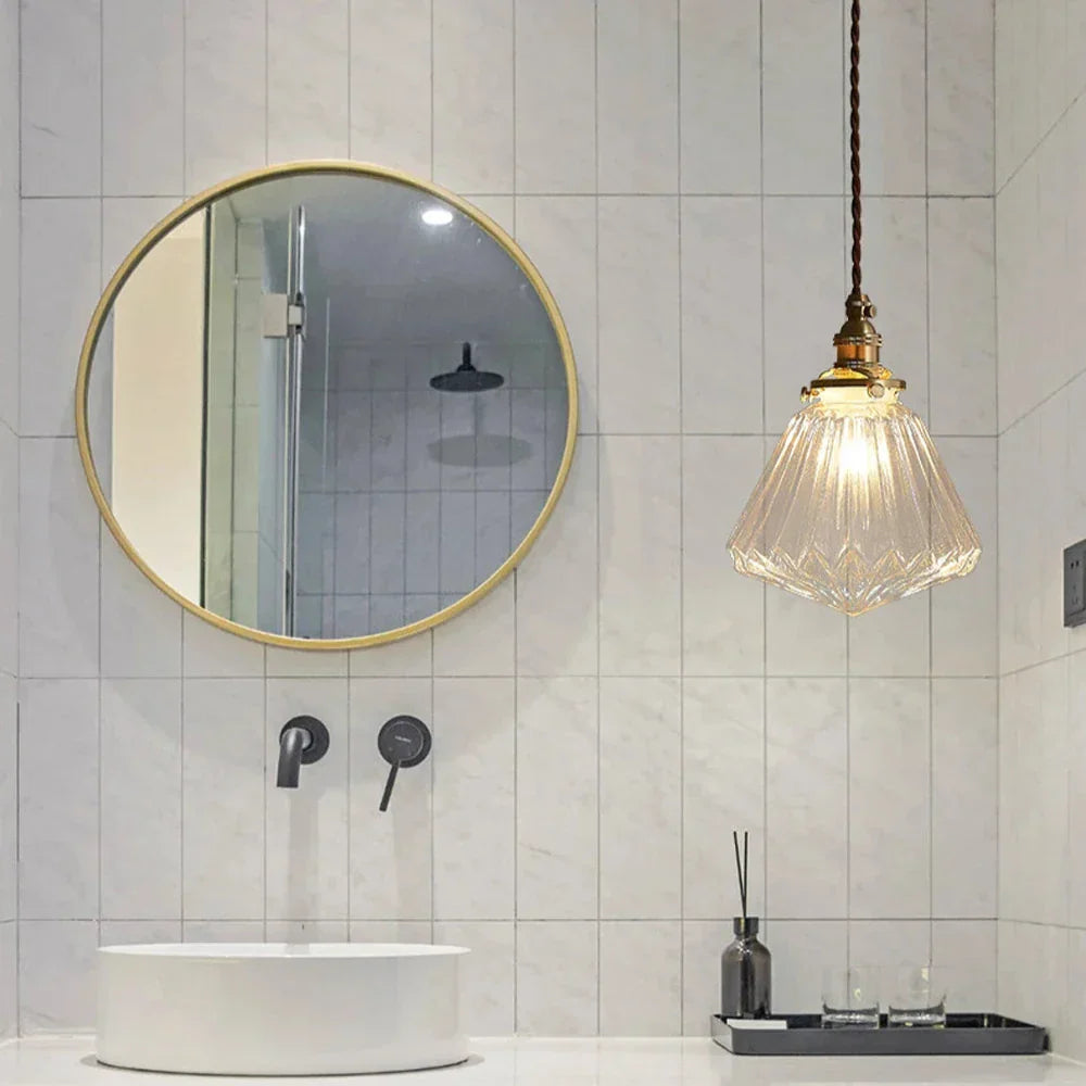 Vintage Hängelampen im Retro-Stil – Glas Pendelleuchten für Wohnzimmer, Essbereich & Küche – Mix aus klaren Glasformen