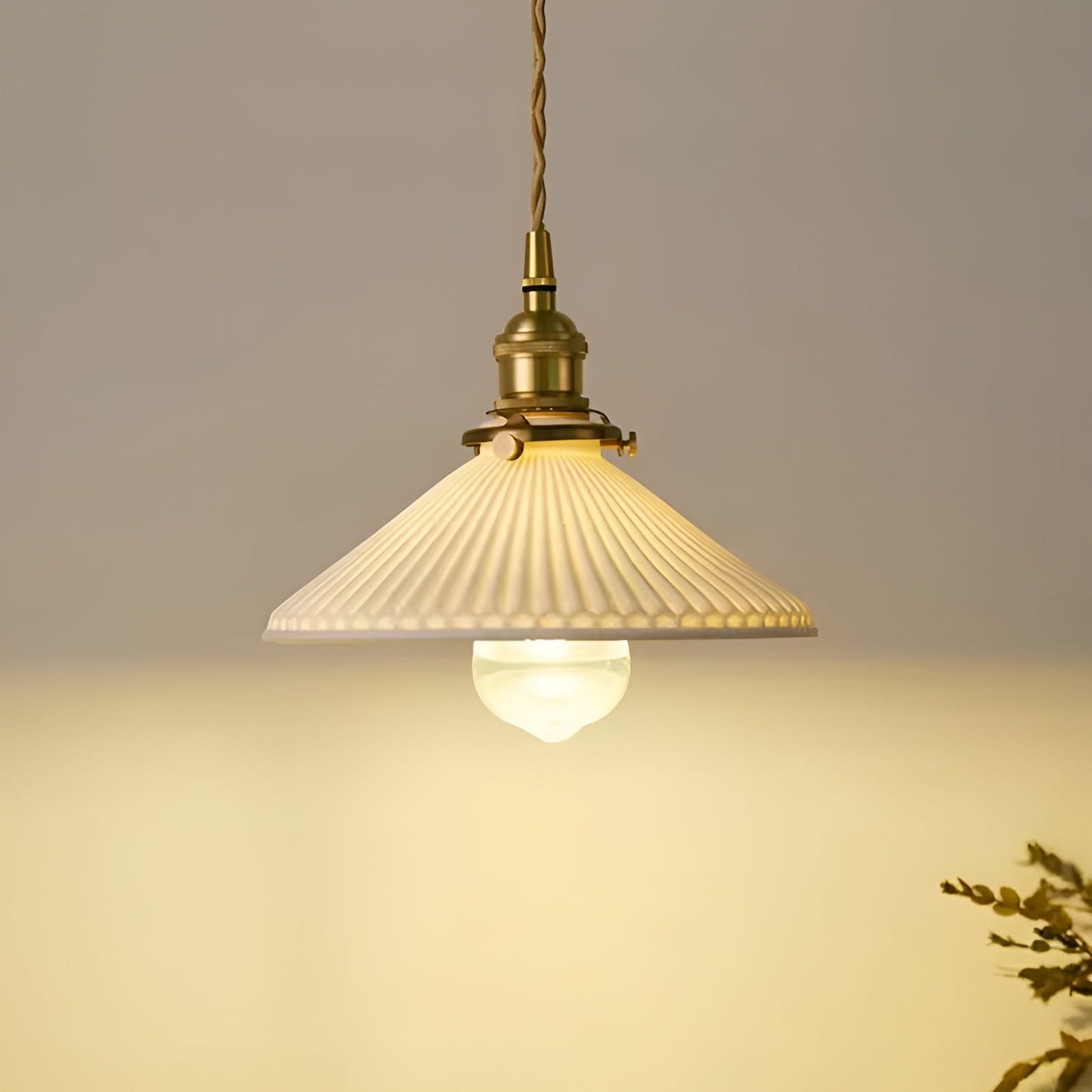 AmberZen Light – Vintage Keramik Glas Pendelleuchte