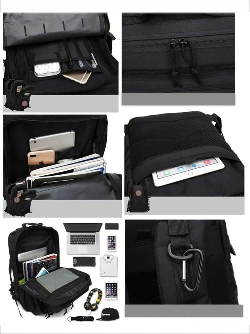 Wasserdichter Tactical‑Rucksack – Vielseitiger 3‑Kammer Outdoor‑Backpack mit Anti‑Diebstahlfach