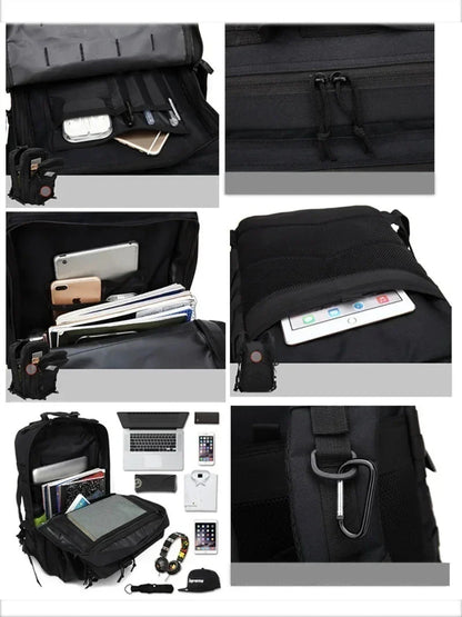 Wasserdichter Tactical‑Rucksack – Vielseitiger 3‑Kammer Outdoor‑Backpack mit Anti‑Diebstahlfach