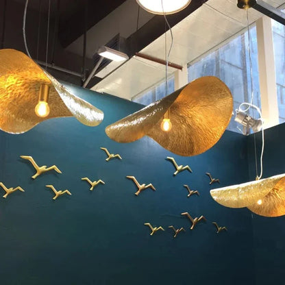 Designer-Hängelampe mit handgeformtem Blatt-Look – Künstlerische Pendelleuchte für Wohnzimmer, Esszimmer oder Galerie