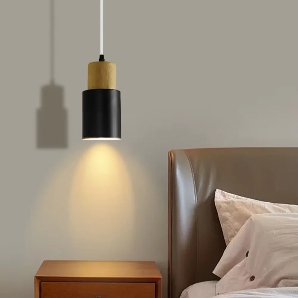 Nordic Pendelleuchte – Holz Macaron LED Hängeleuchte für Schlafzimmer, Wohnzimmer und Wohnkultur