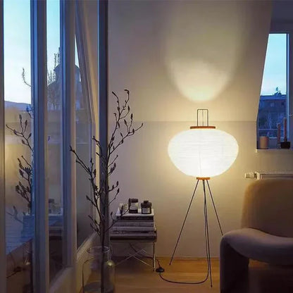 Japanische Tischlampe aus Papier – Retro Akari Design mit Metallfüßen, für Wohnzimmer, Schlafzimmer & Büro