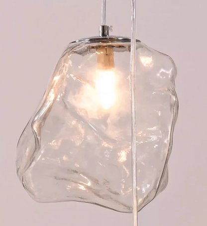 Moderne Design-Hängeleuchte mit Glaspendeln – Exklusive Kronleuchter-Optik für hohe Decken, Treppenhaus & Wohnzimmer – Luxuriöse Statement-Beleuchtung