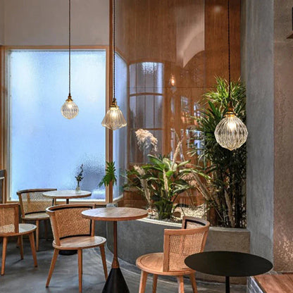 Vintage Hängelampen im Retro-Stil – Glas Pendelleuchten für Wohnzimmer, Essbereich & Küche – Mix aus klaren Glasformen