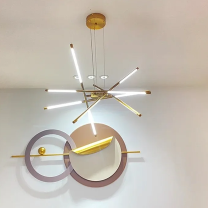 Eleganter moderner Kronleuchter mit goldenen Armen – Luxuriöses Design & warmes LED-Licht