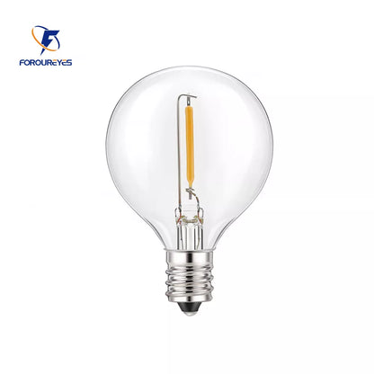 G40-Glühbirnen, E12, 5 V, 110 V, 220 V, 1 W, Kunststoff-Kugelbirnen, Lichterkette, für Innen- und Außenbereich, Terrasse, Haus, Garten, Dekoration, Warmweiß