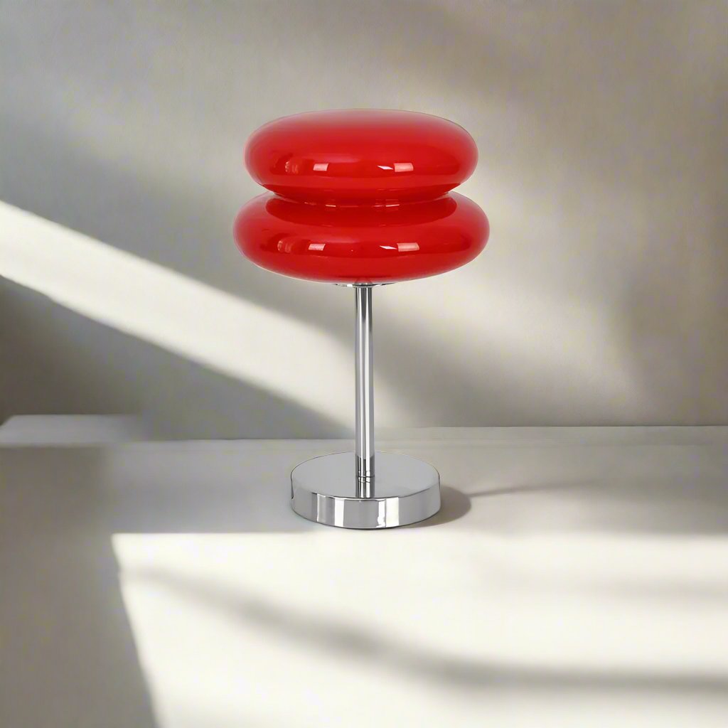 Retro LED Tischlampe im Space Age Design – Chrom & Opalglas Leuchte für Schlafzimmer, Wohnzimmer oder Büro