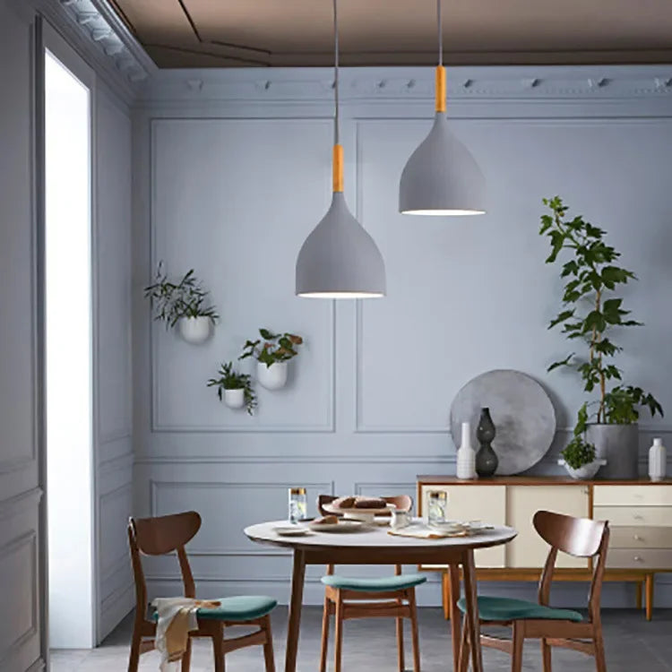 Kreative Nachttisch kleine Pendelleuchte – LED Nordisch Post-modern Macaron Farbe Kronleuchter für Schlafzimmer, Restaurant, Bar, AC 220V