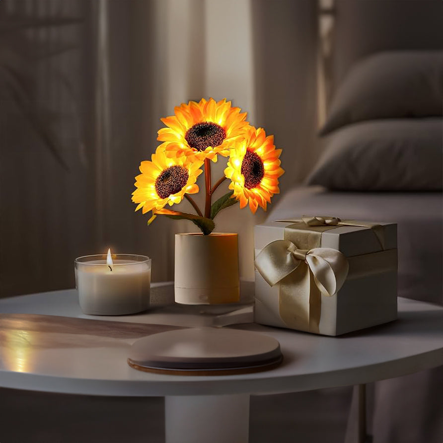 LED Sonnenblumen Tischlampe – Natur-inspirierte Dekoration mit warmem, stimmungsvollem Licht