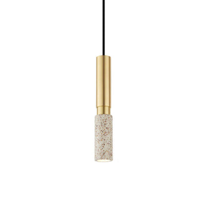 Nordic Minimalist Terrazzo Säule Metall 1-Licht Pendelleuchte
