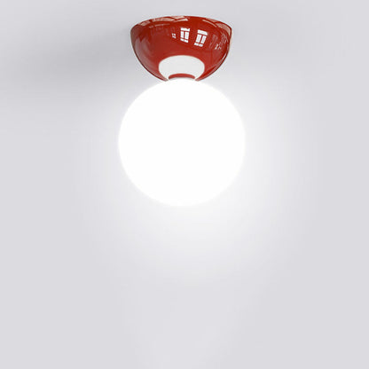 Skandinavische Deckenleuchte mit Kugelglas | 1-Licht Design | Semi-Flush Montage | Perfekt für Flur & Wohnräume