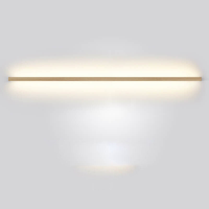 Japanese minimalist wooden strip LED wall lamp