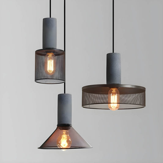 Industrielle Pendelleuchten im 3er-Set – Modernes Retro-Design mit Metallgitter für Wohnzimmer, Esszimmer & Loft-Stil