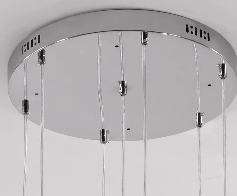 Moderne Design-Hängeleuchte mit Glaspendeln – Exklusive Kronleuchter-Optik für hohe Decken, Treppenhaus & Wohnzimmer – Luxuriöse Statement-Beleuchtung