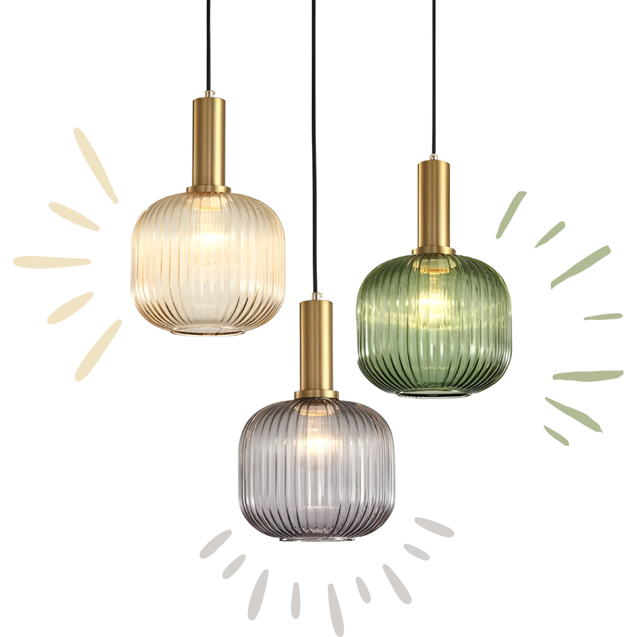 VintageGlanz Hängeleuchte - Raumdeko Bunte Vintage Hängelampe aus Glas