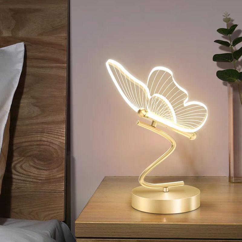 LED Schmetterlingslampe – Deko Tischlampe im eleganten Design für Schlafzimmer & Wohnzimmer