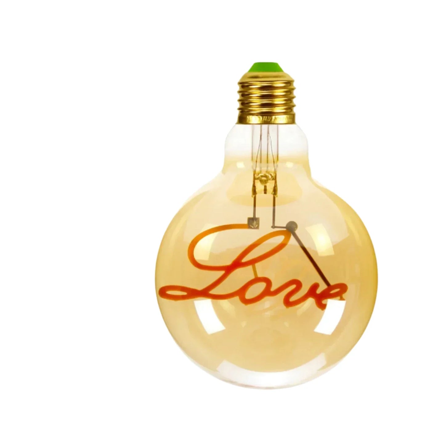 Retro Glühbirne LED mit Schriftzug - Vintage Tischlampe mit Holzsockel, Dekorative Beleuchtung für Wohnzimmer & Schlafzimmer