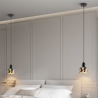 Pendelleuchte mit Marmor-Optik – Moderne Hängelampe für Esszimmer, Küche & Wohnbereich – Elegante Akzentbeleuchtung im Naturstein-Look