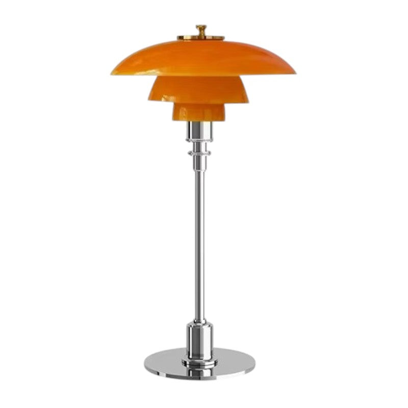 Scandinavian designer table lamp – Dimmable LED light with E27 socket, glass & iron, stylish living room lamp