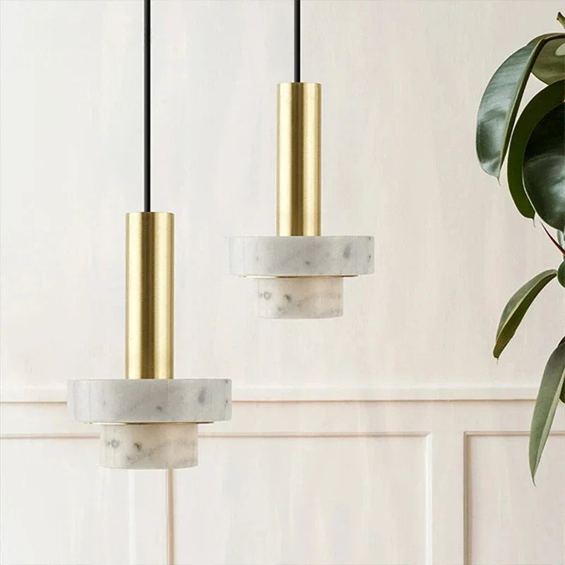 Design Pendelleuchte mit Marmor-Effekt für Küche, Theke oder Essbereich – Hochwertige Hängelampe mit modernem Look