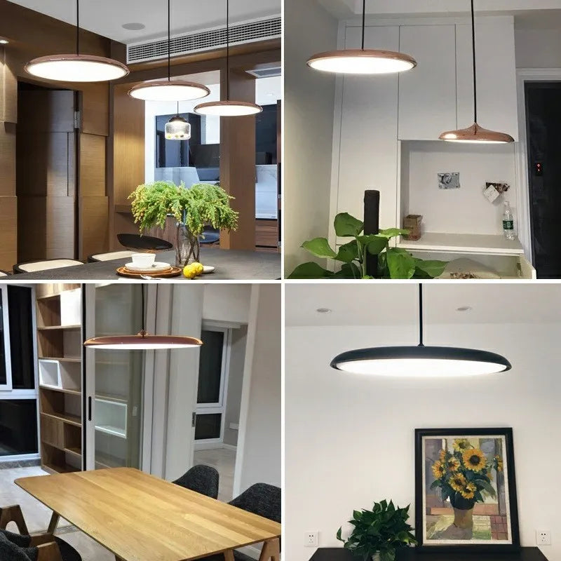 Minimalistische UFO-Hängeleuchte – Flache LED-Pendelleuchte für Esstisch, Küche oder Büro