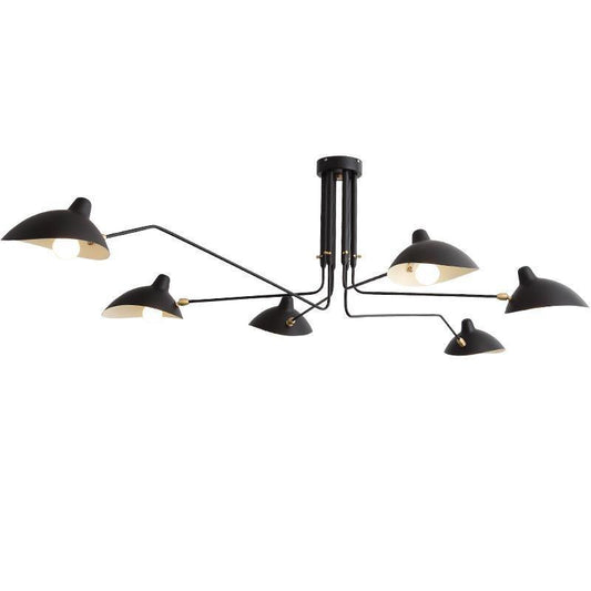 Modern ceiling light in mid-century style – Adjustable multi-arm lamp for living room, dining area & office – Industrial look with design factor