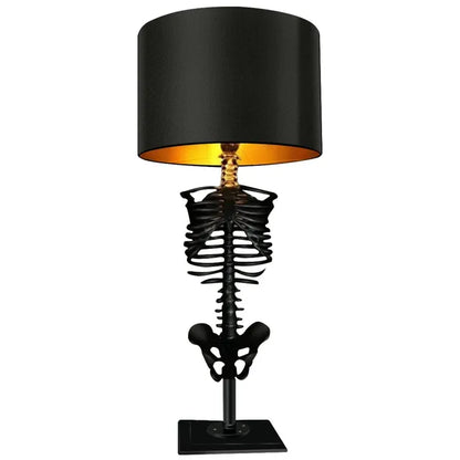 Handgefertigte Gothic Skelett Tischlampe