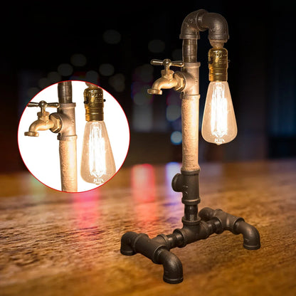 Steampunk Tischlampe mit Industriellem Vintage Design – Retro Deko Leuchte