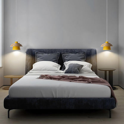 Hängelampe aus Holz mit Farbakzenten – Skandinavisches Design, E27 Fassung, für Küche & Esszimmer