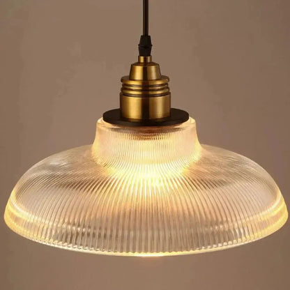 StripeGleam Lampe - Amerikanische Vintage Streifen Glas Pendelleuchte
