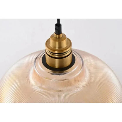 StripeGleam Lampe - Amerikanische Vintage Streifen Glas Pendelleuchte