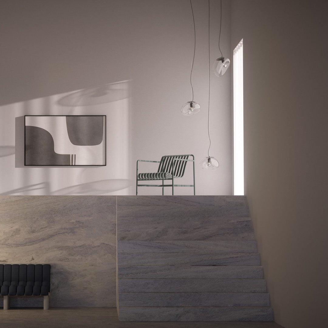 Designer Hängelampe aus Glas – Organische Pendelleuchte in Bernsteinoptik für Wohnzimmer & Esszimmer