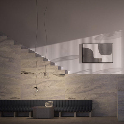 Designer Hängelampe aus Glas – Organische Pendelleuchte in Bernsteinoptik für Wohnzimmer & Esszimmer