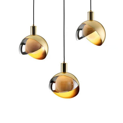 Moderne Kugel-Pendelleuchte mit goldenem Glas & Metall – Elegantes Design für Wohnzimmer, Esszimmer & Küche