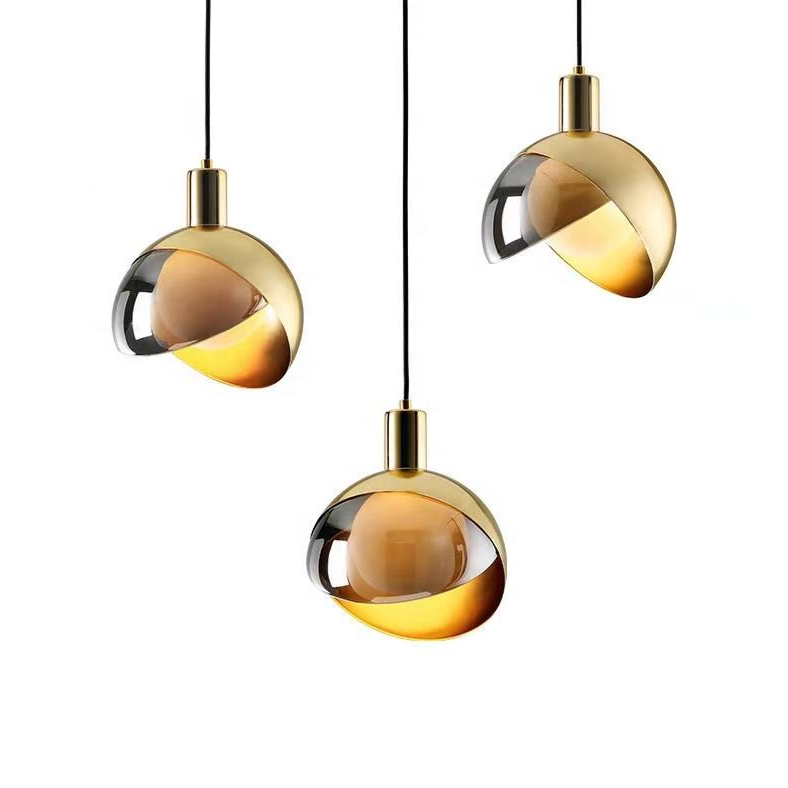 Moderne Kugel-Pendelleuchte mit goldenem Glas & Metall – Elegantes Design für Wohnzimmer, Esszimmer & Küche
