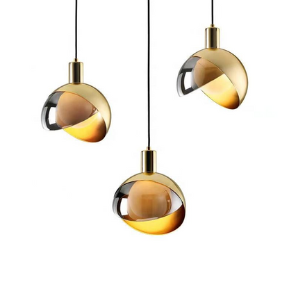 Moderne Kugel-Pendelleuchte mit goldenem Glas & Metall – Elegantes Design für Wohnzimmer, Esszimmer & Küche