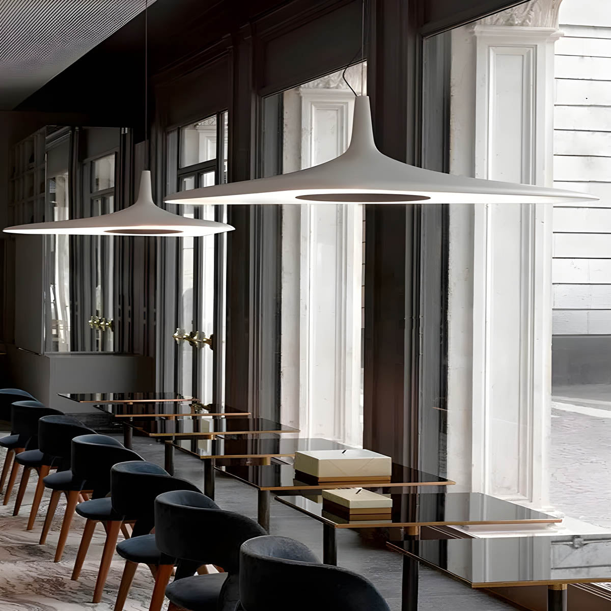 Moderne Designer Pendelleuchte im Ufo-Look – Minimalistische Hängelampe für Esstisch, Küche & Studio