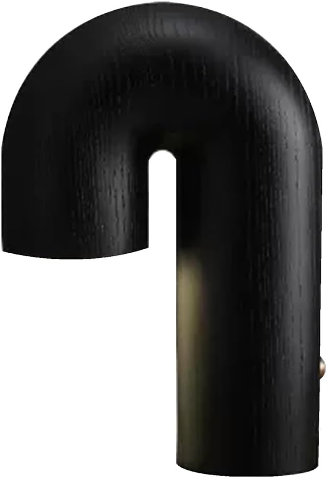 Design Tischleuchte mit gebogenem Holz-Element – Moderne LED-Lampe für Wohnzimmer, Schlafzimmer & Büro – Dekorative Beleuchtung für skandinavischen Einrichtungsstil