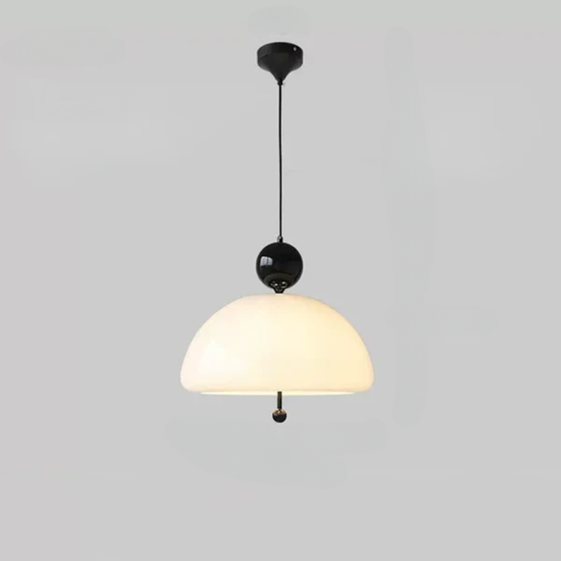 Französische Retro Hängeleuchte aus Glas, Vintage Design, Elegante Deckenleuchte für Esszimmer