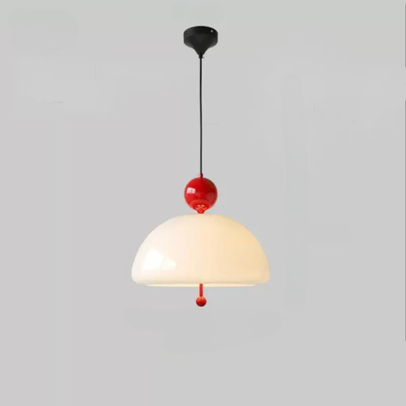 Französische Retro Hängeleuchte aus Glas, Vintage Design, Elegante Deckenleuchte für Esszimmer