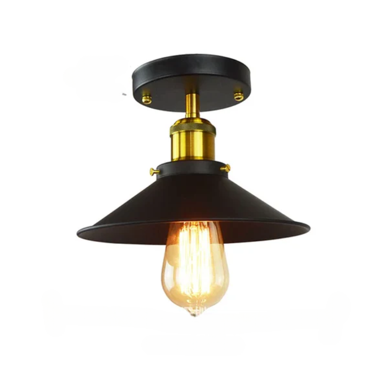 Vintage Deckenlampe im Industriestil, Retro Deckenleuchte mit Edison Glühbirne, LED-kompatibel