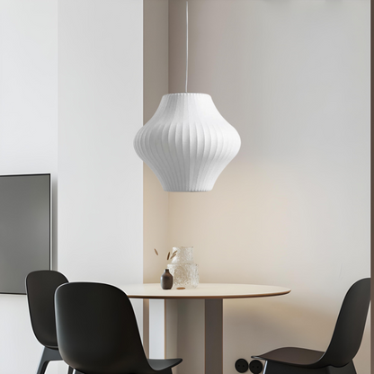 Design-Pendelleuchte im Mid-Century Look – Skulpturale Hängelampe mit Faltenstruktur für Wohnzimmer, Esszimmer & Schlafzimmer