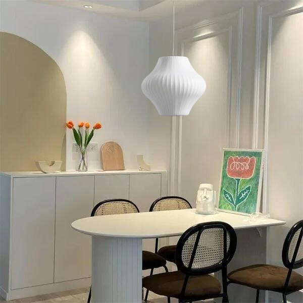 Design-Pendelleuchte im Mid-Century Look – Skulpturale Hängelampe mit Faltenstruktur für Wohnzimmer, Esszimmer & Schlafzimmer