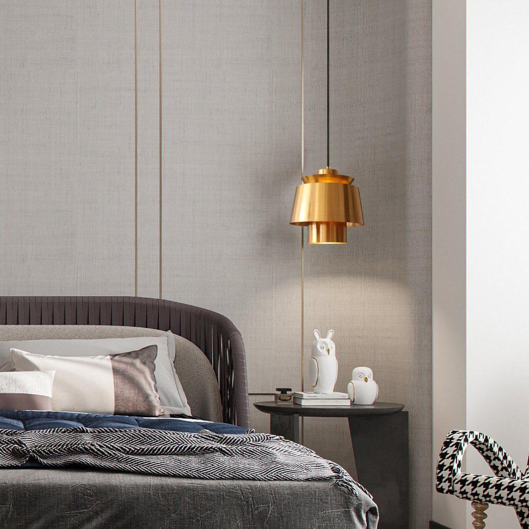 Moderne Pendelleuchte in Gold – Retro-Design Metalllampe, E27 Fassung, für Esszimmer & Wohnzimmer