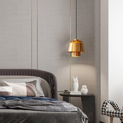 Moderne Pendelleuchte in Gold – Retro-Design Metalllampe, E27 Fassung, für Esszimmer & Wohnzimmer