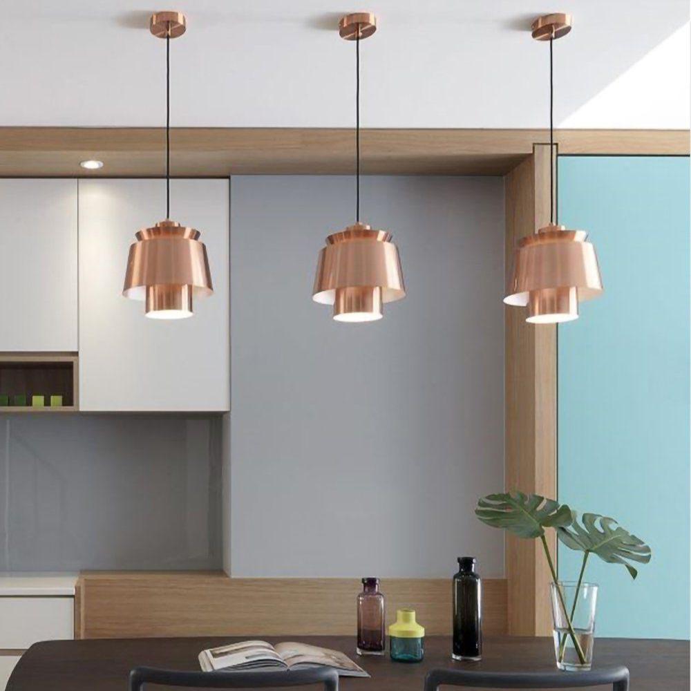 Moderne Pendelleuchte in Gold – Retro-Design Metalllampe, E27 Fassung, für Esszimmer & Wohnzimmer