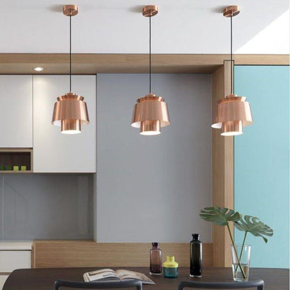 Moderne Pendelleuchte in Gold – Retro-Design Metalllampe, E27 Fassung, für Esszimmer & Wohnzimmer